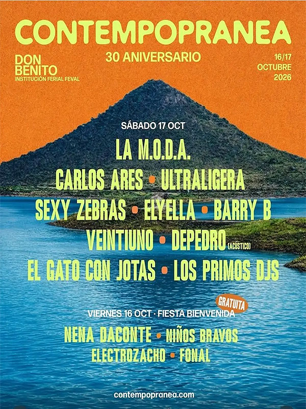 Concierto de Veintiuno en Don Benito, España, Viernes, 16 de octubre de 2026