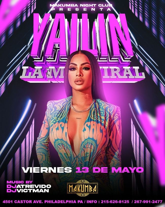 Concierto de Yailin La Más Viral en Filadelfia, Pensilvania, Estados Unidos, Viernes, 13 de mayo de 2022