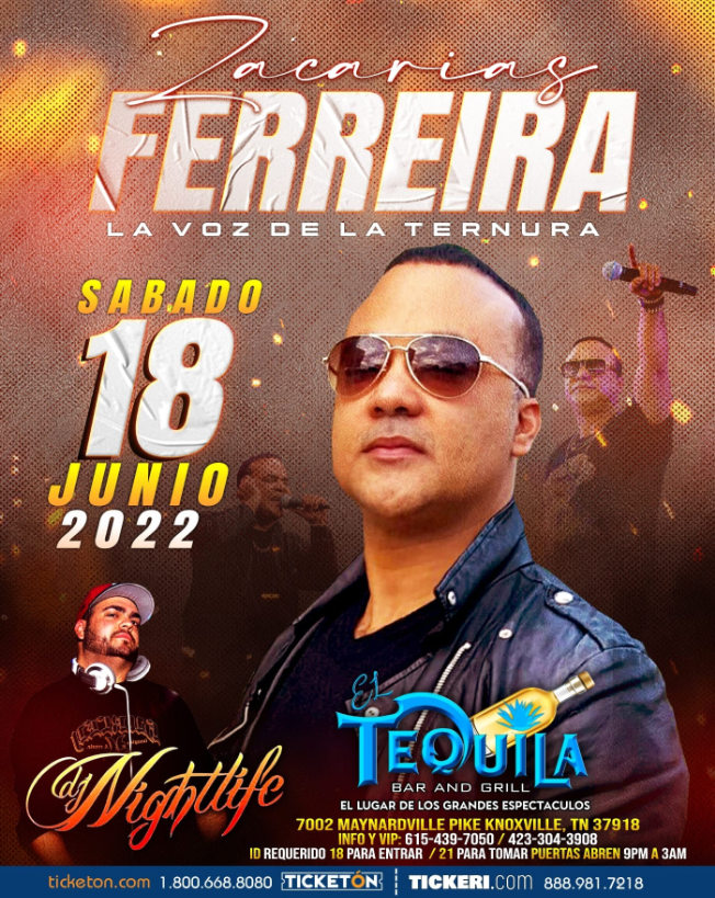 Concierto de Zacarias Ferreira en Knoxville, Tennessee, Estados Unidos, Sábado, 18 de junio de 2022