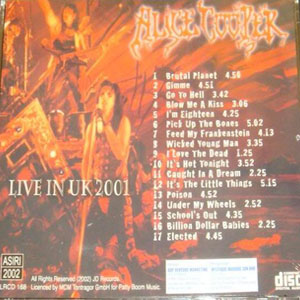Álbum Live In UK 2001 de Alice Cooper