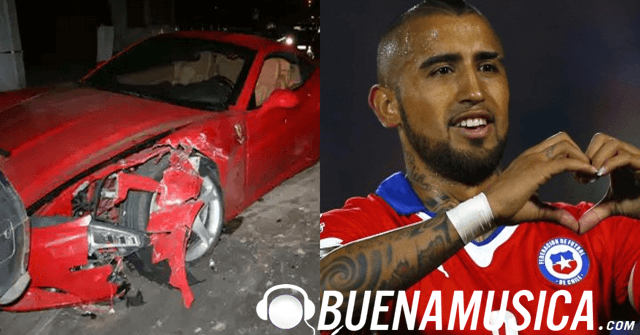 Arturo Vidal sufre accidente de tránsito en su Ferrari [FOTOS]