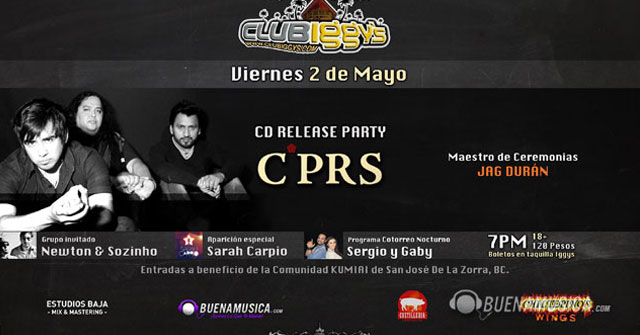 Estas invitado al lanzamiento del nuevo álbum de la banda CPRS