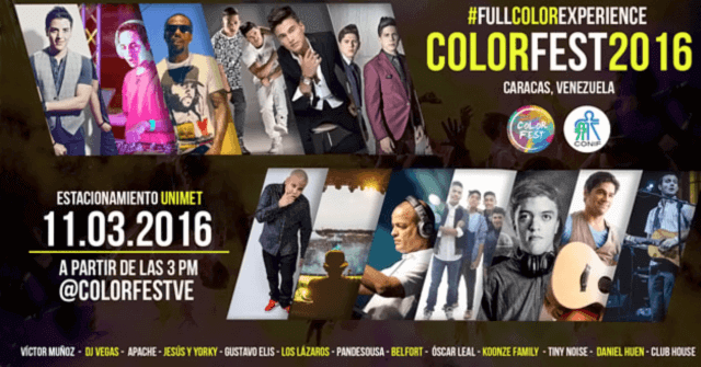 Conoce a los artistas que estarán en el Color Fest 