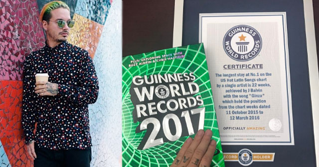 J Balvin obtiene Récord Guinness con “Ginza” (+FOTOS)