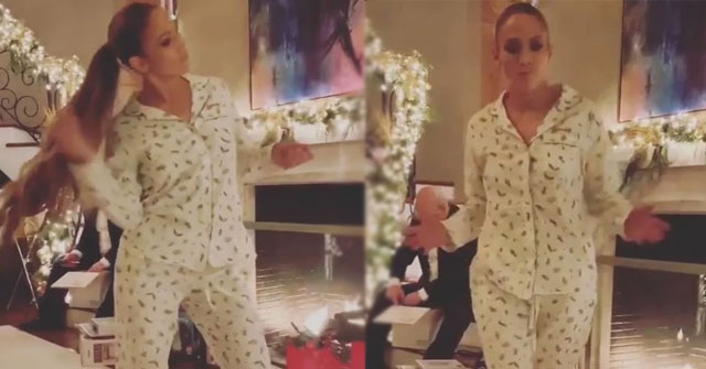 Emotivo baile de Jennifer López en pijama