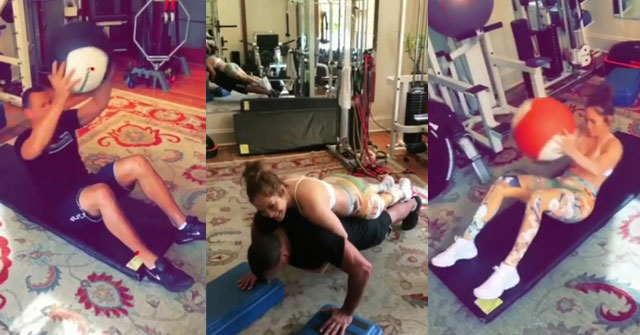 Jennifer López comparte vídeo haciendo ejercicio con su novio (+VÍDEO)