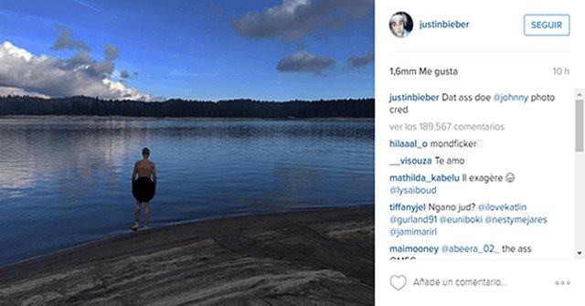 Otra vez el cantante Justin Bieber mostró su trasero en Instagram [+FOTOS]