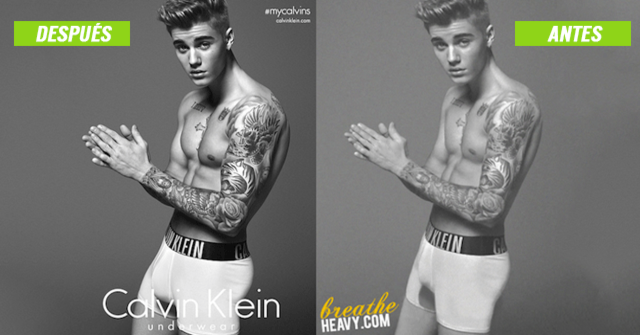Salen fotos de Justin Bieber como modelo sin Photoshop