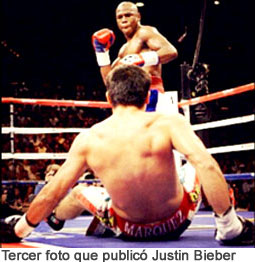 Foto que publicó Justin Bieber de Mayweather y Marquez