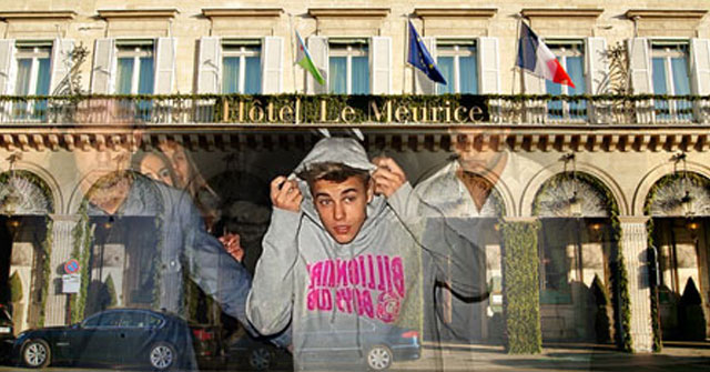 Justin Bieber en Hotel Le Meurice en Paris, 2013