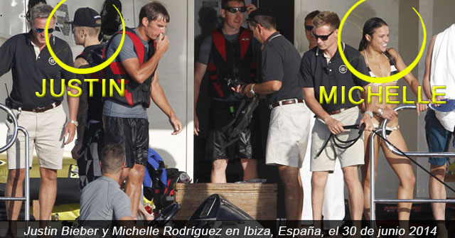 Michelle Rodríguez y Justin Bieber disfrutan en Ibiza
