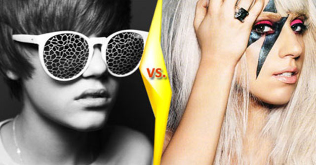 Justin Bieber vs. Lady Gaga en la Internet