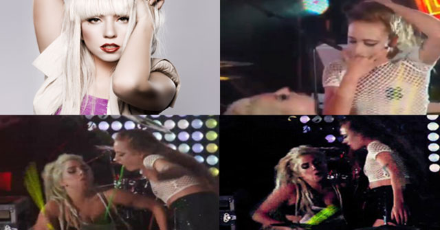 Vomitan sobre Lady Gaga en pleno show