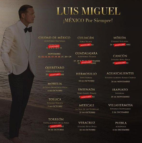 Conciertos de Luis Miguel