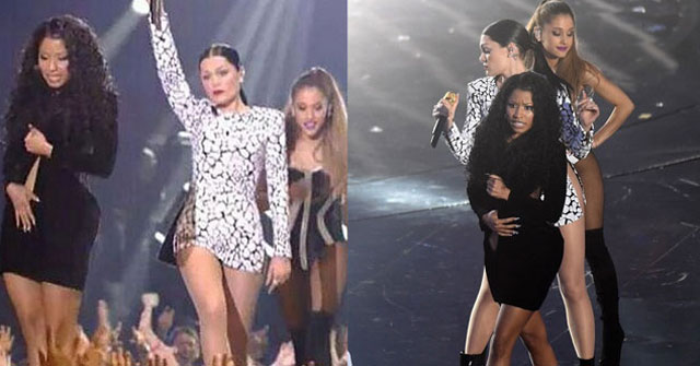 A Nicki Minaj se le rompe el vestido en los Premios MTV VMA 2014