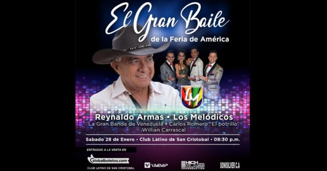 Conciertazo en Táchira en el marco de la Feria San Sebastián: “Gran Baile de la Feria de América”
