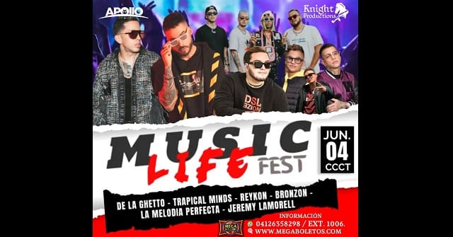 El “Music Life Fest” llegará a Caracas en el CCCT