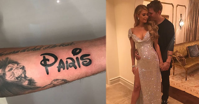 Paris Hilton presume tatuaje de su novio