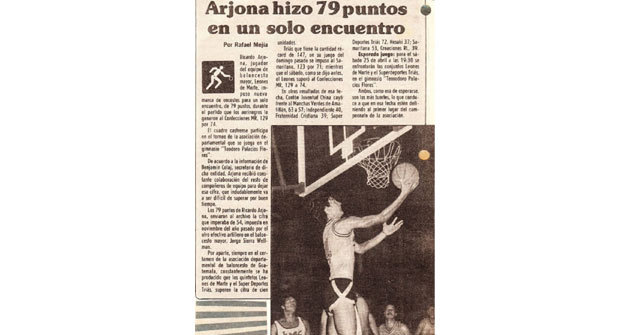 Ricardo Arjona en su juventud como jugador de baloncesto