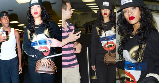 Rihanna ignoro a sus fans en el Aeropuerto de Nueva York
