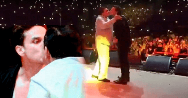 En pleno concierto Poncho Zuleta y Silvestre Dangond se besaron y se desató la polémica