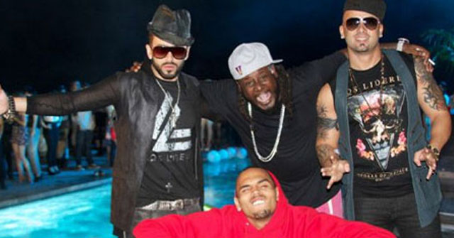 Wisin y Yandel con T-Pain y Chris Brown graban Algo Me Gusta de Ti